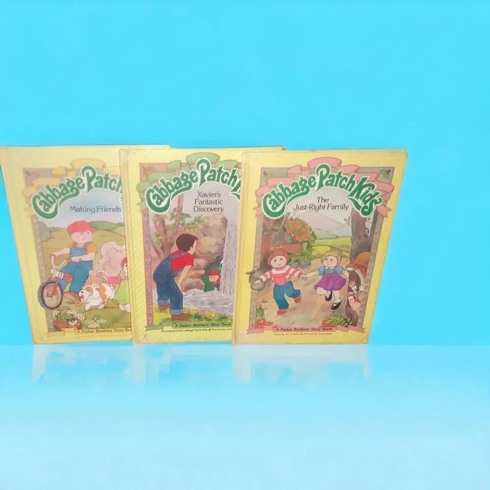*Cabbage Patch Kids Hardcover Books Lot Of 3 Parker Brothers 1984 vintage